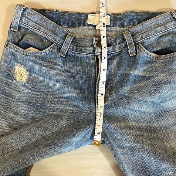 Current/Elliott The Bootcut Super Loved Repair Light Wash Destroyed Flare Jeans - Picture 13 of 14